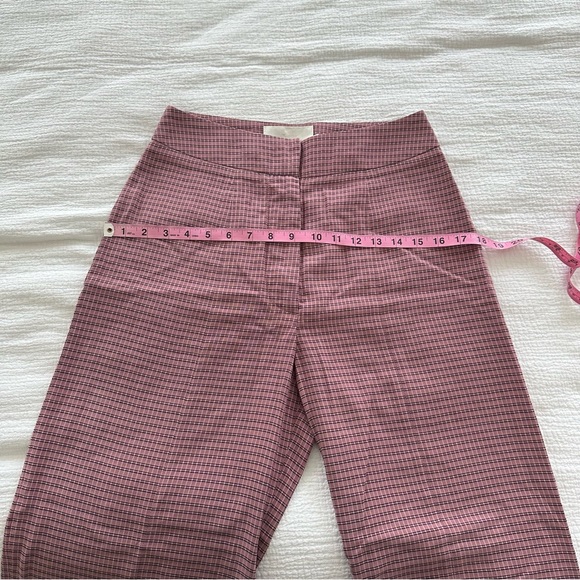 Mr. Larkin Wood Leg Pink Checkered Pants sz small - Picture 6 of 9